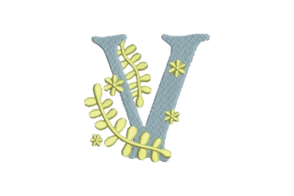 Floral Alphabet V Review for Business Merchandise