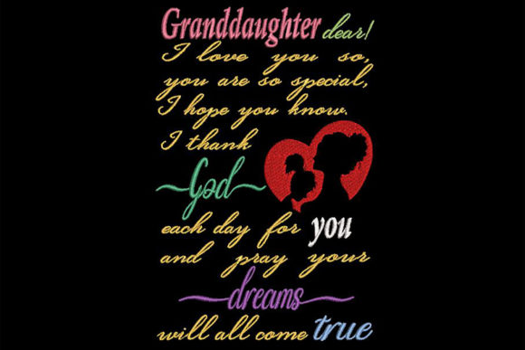 To My Granddaughter Embroidery